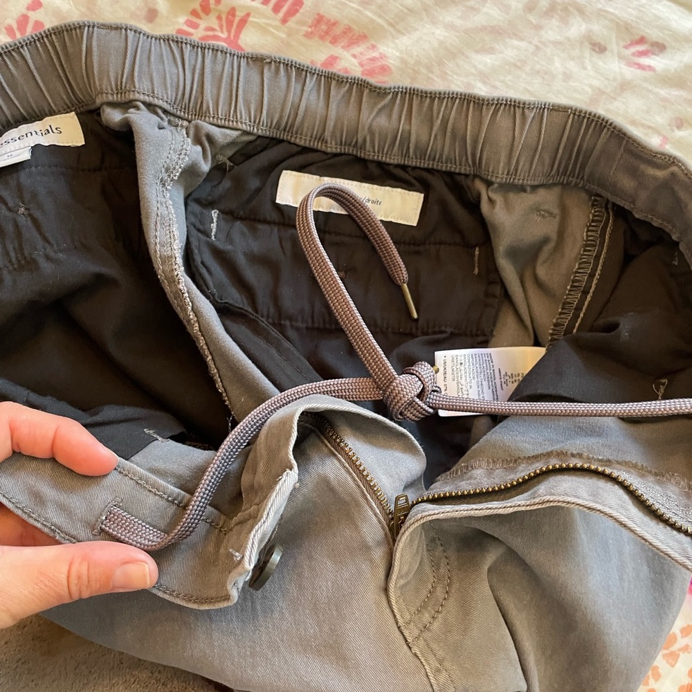 Euc Gray Amazon Basic Chino Elastic Waist Joggers… - image 6